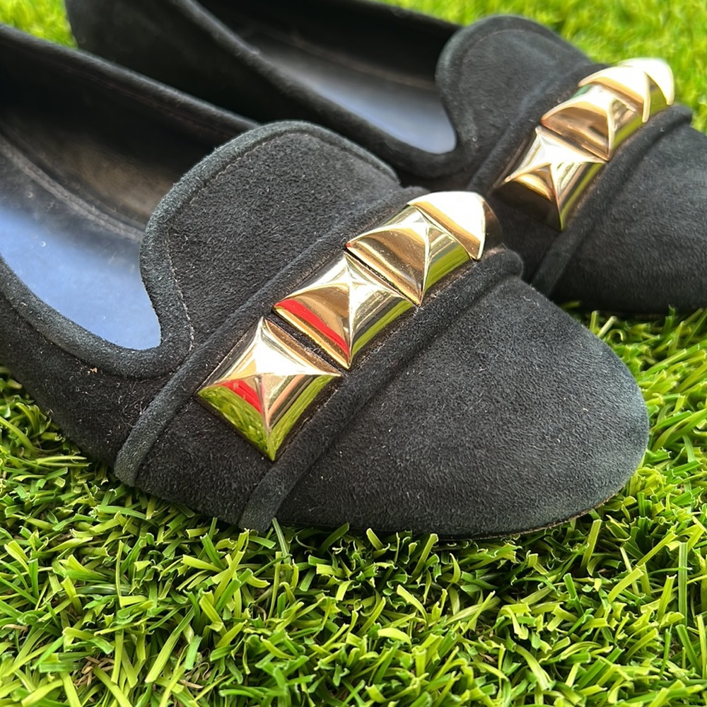 Tory Burch Asher Flat size 5 1/2 black suede loafers - Picture 3 of 13